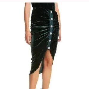 Veronica Beard Ari embellished velvet midi skirt